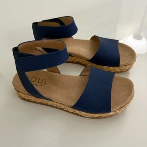 SOUL Naturalizer Navy Espadrille Ankle-Strap Sandals